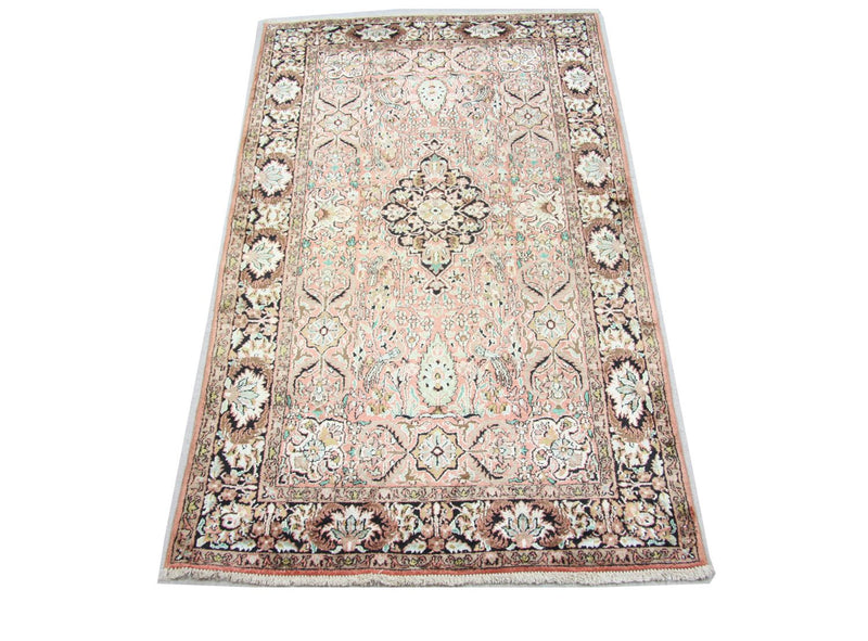 Zijden tapijt - Kashmir Silk - 164 x 91 cm - bruin