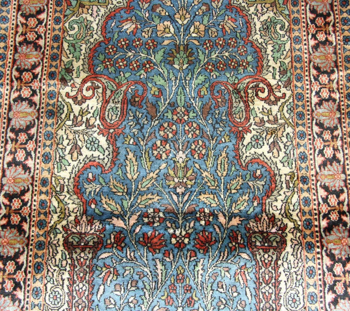 Zijden tapijt - Kashmir Silk - 156 x 90 cm - blauw