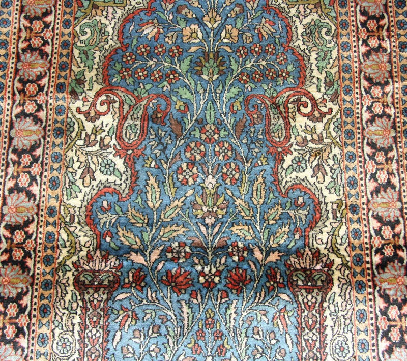 Zijden tapijt - Kashmir Silk - 156 x 90 cm - blauw