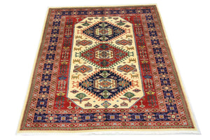 Afghaans tapijt - 194 x 146 cm - beige