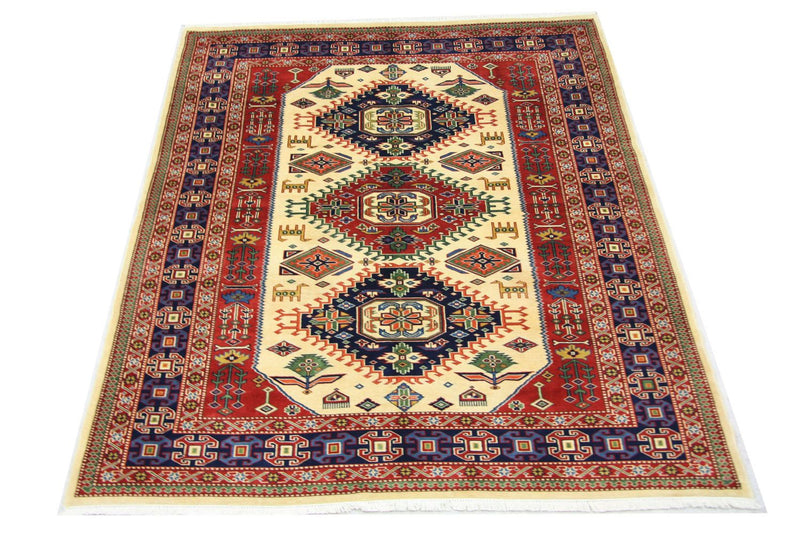 Afghaans tapijt - 194 x 146 cm - beige