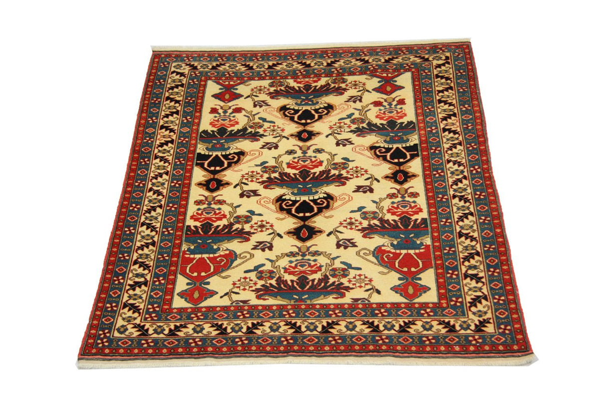 Afghaans tapijt - 135 x 114 cm - beige