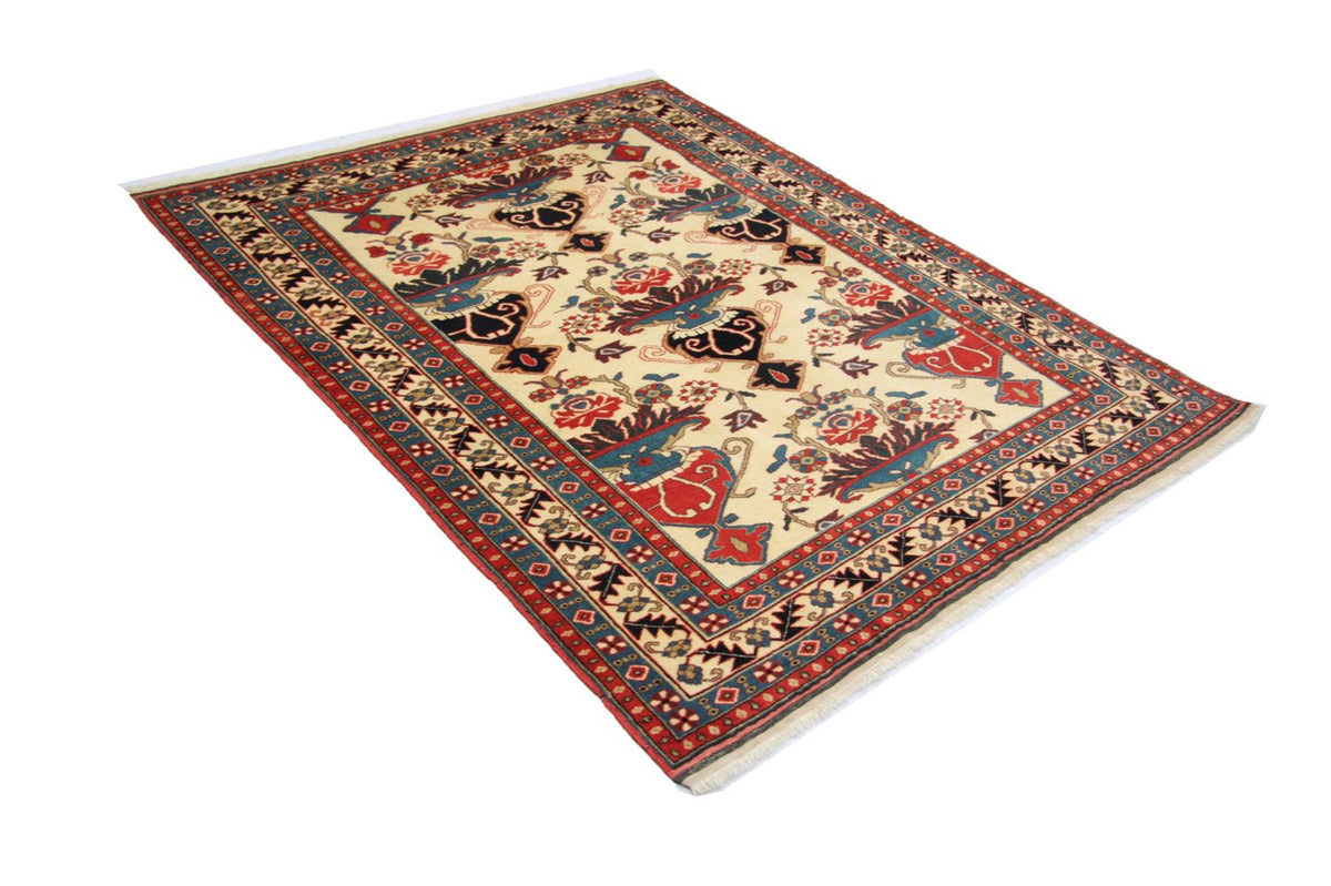 Afghaans tapijt - 135 x 114 cm - beige