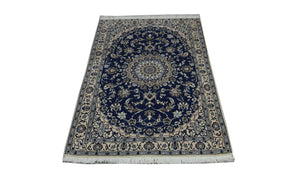 Loper Perzisch tapijt - Nain - Koninklijk - 180 x 106 cm - donkerblauw