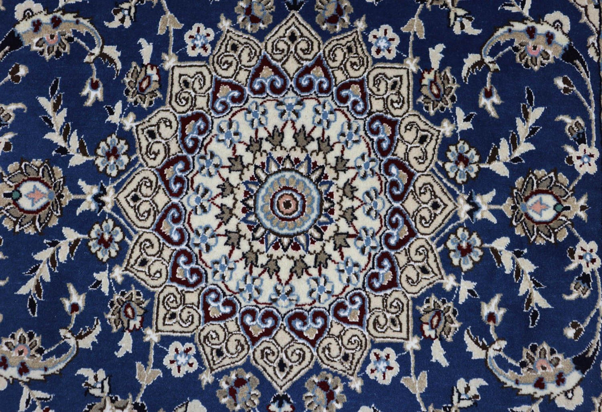 Loper Perzisch tapijt - Nain - Koninklijk - 180 x 106 cm - donkerblauw