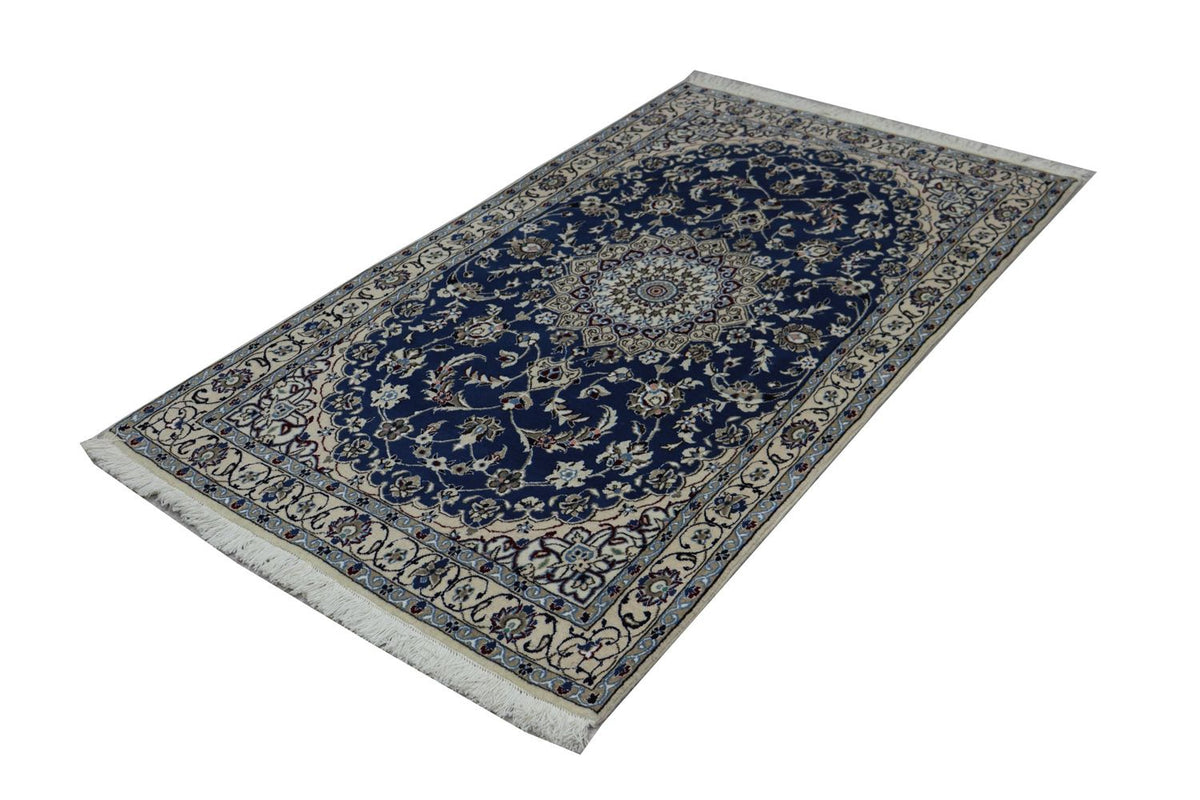 Loper Perzisch tapijt - Nain - Koninklijk - 180 x 106 cm - donkerblauw