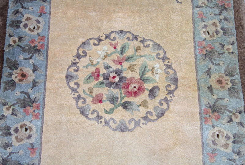 Zijden tapijt - China zijde - 136 x 70 cm - blauw