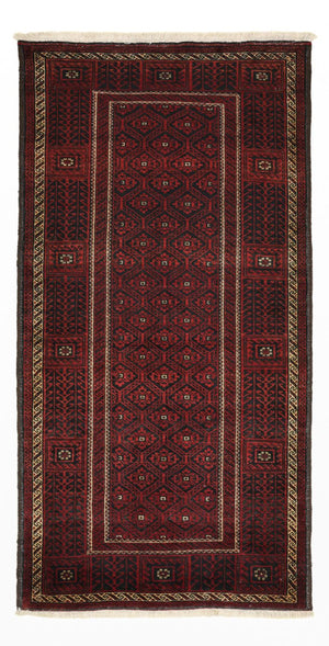 Loper Baluch tapijt - 203 x 101 cm - donkerrood