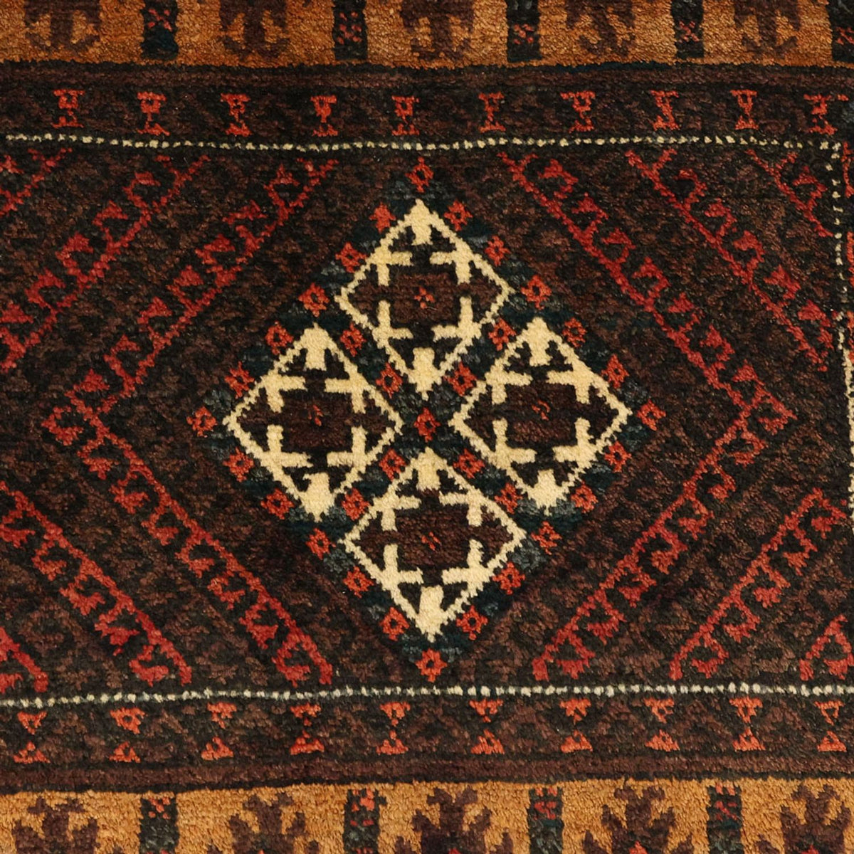 Loper Baluch tapijt - 230 x 120 cm - bruin