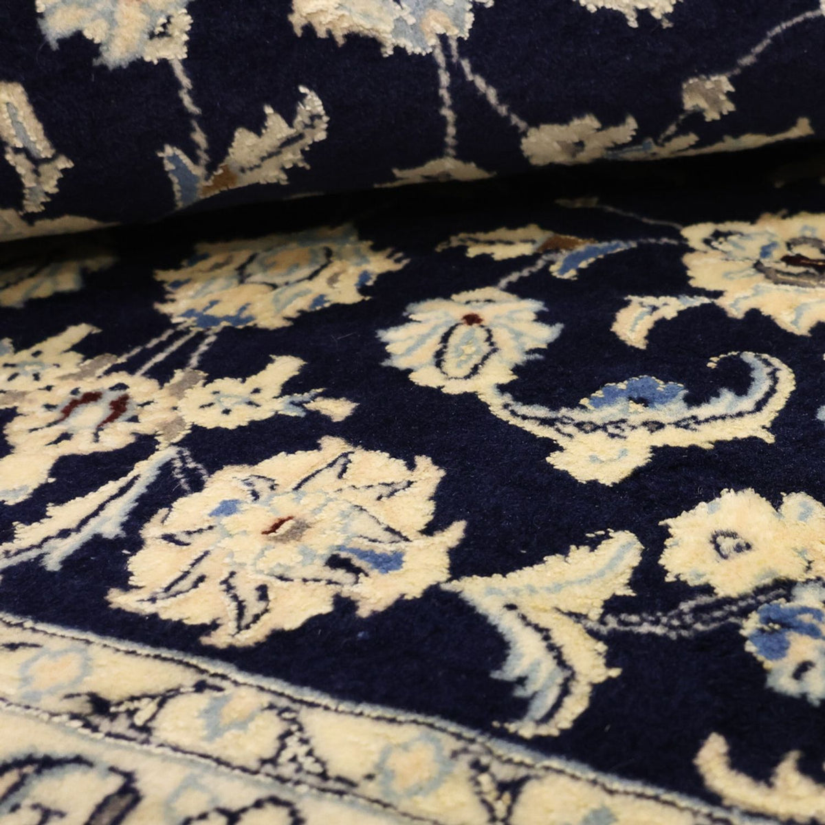 Perzisch tapijt - Nain - Koninklijk - Koninklijke - 114 x 78 cm - donkerblauw