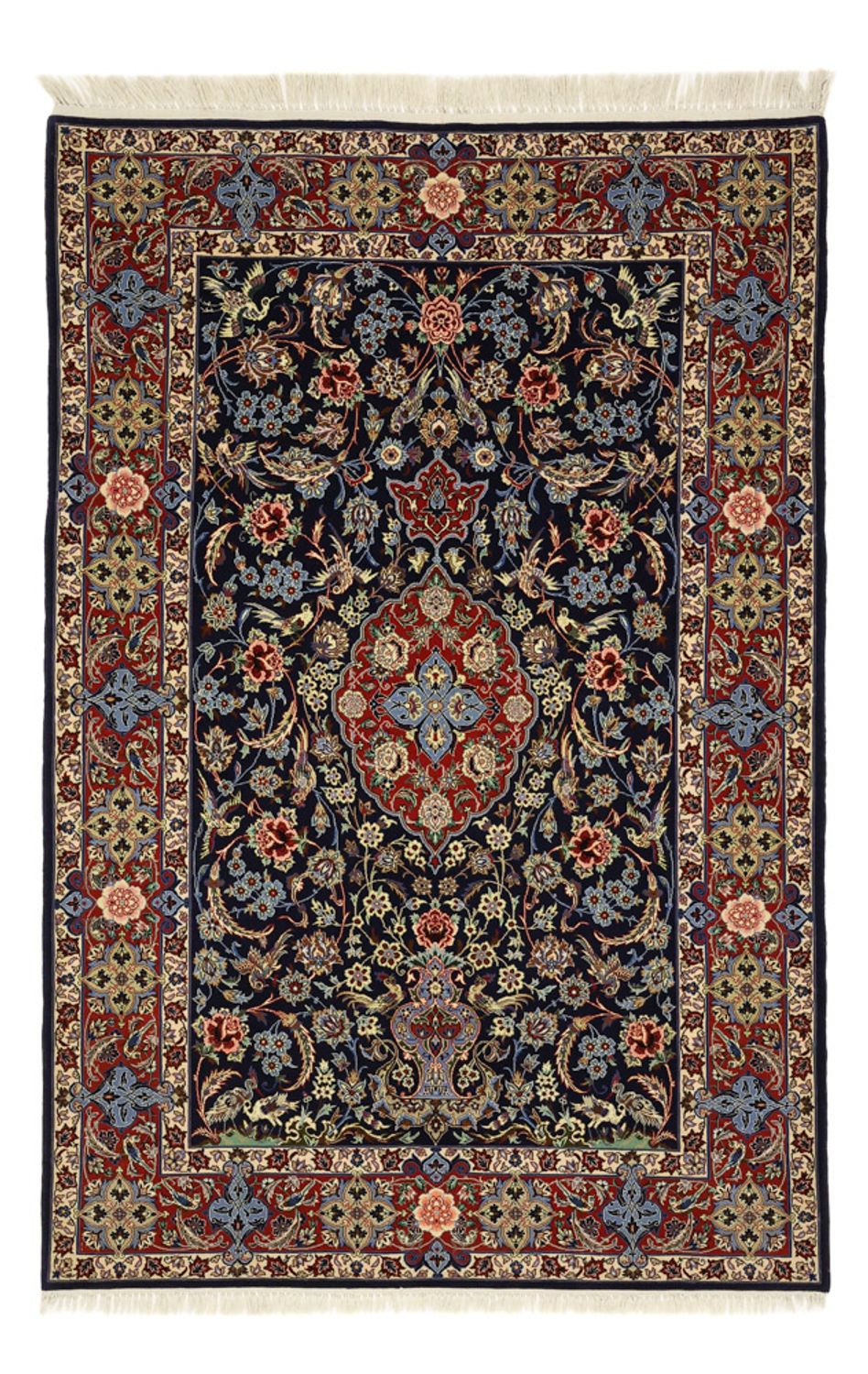 Oosters tapijt - Isfahan - Zijden halsketting - 166 x 114 cm - donkerblauw