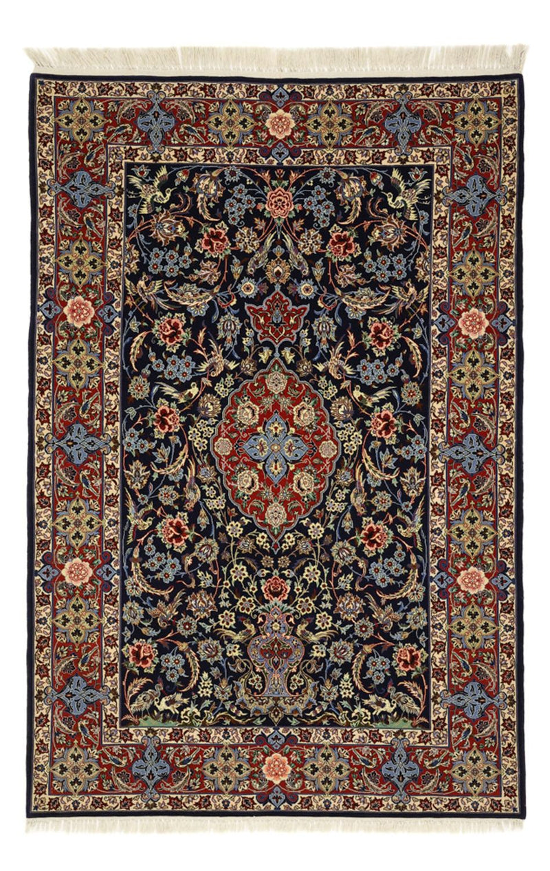 Oosters tapijt - Isfahan - Zijden halsketting - 166 x 114 cm - donkerblauw