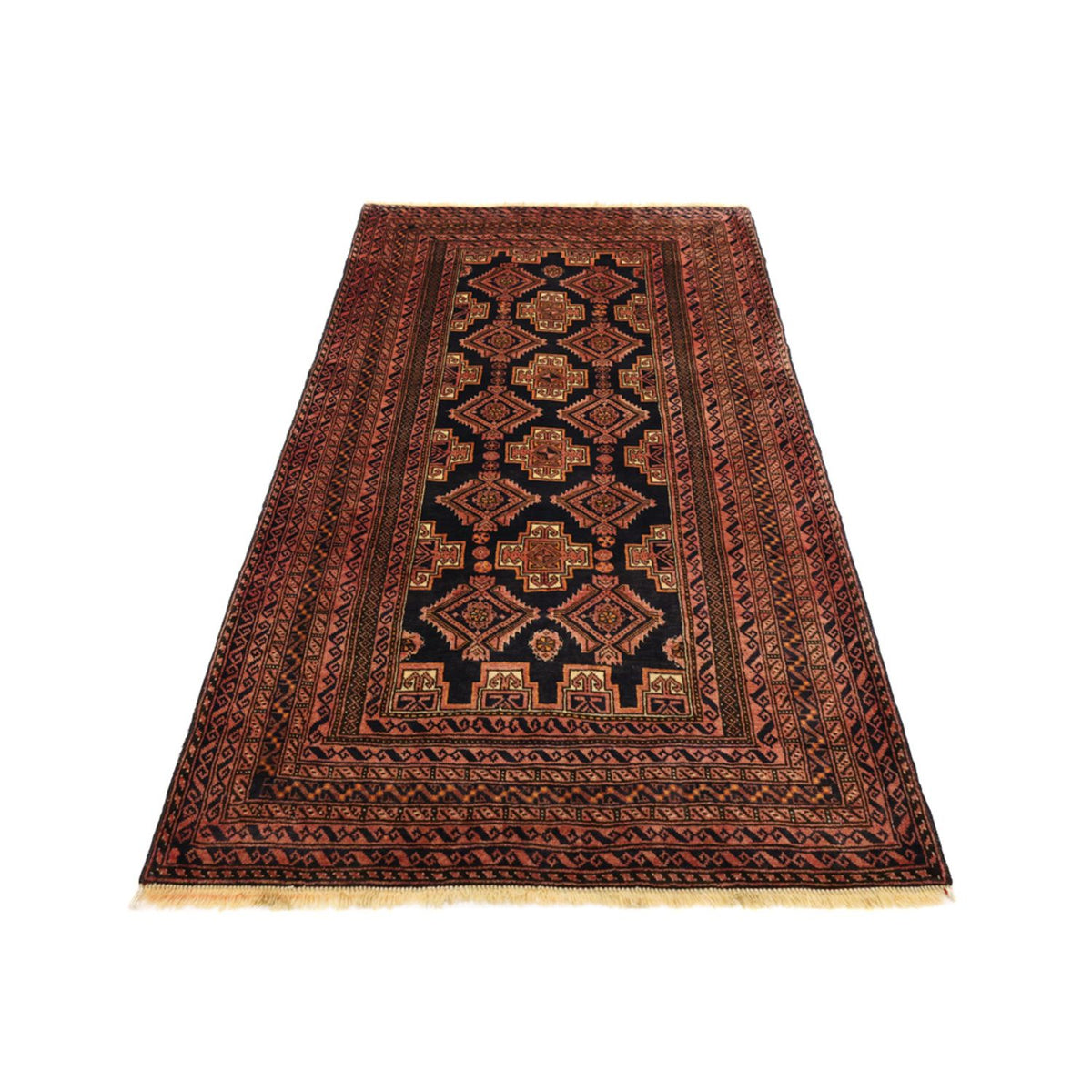 Loper Baluch tapijt - 186 x 101 cm - donkerbruin
