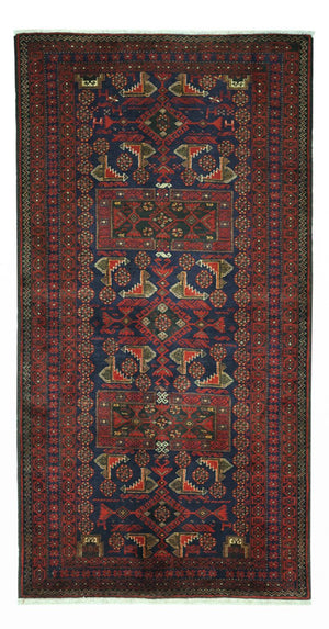 Loper Baluch tapijt - 194 x 101 cm - donkerrood