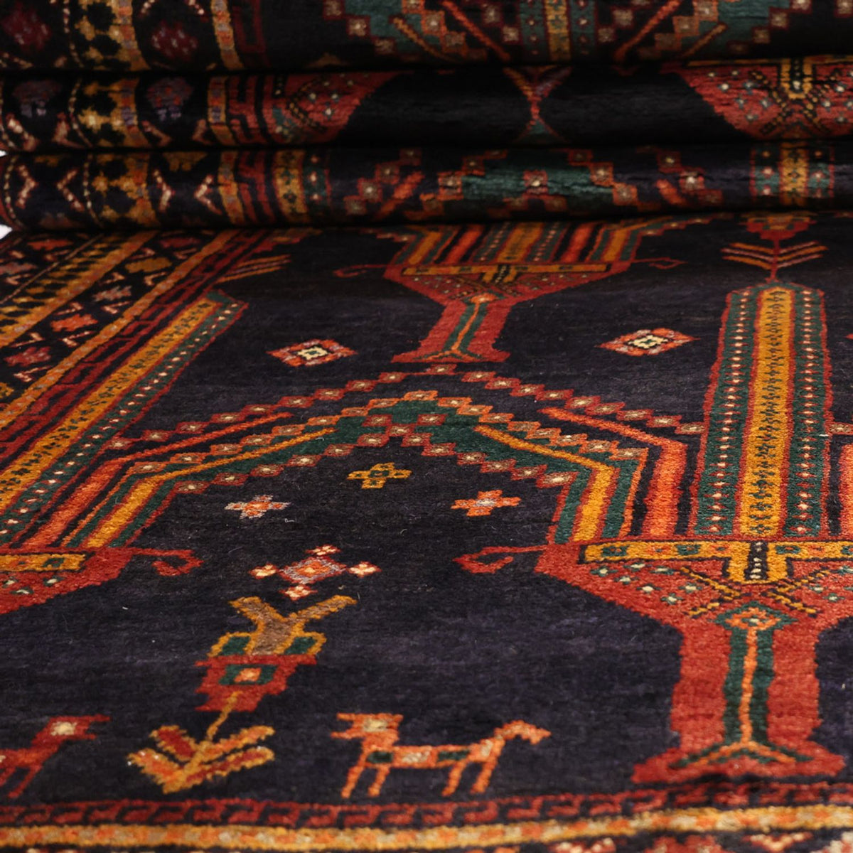 Loper Baluch tapijt - 274 x 125 cm - donkerblauw