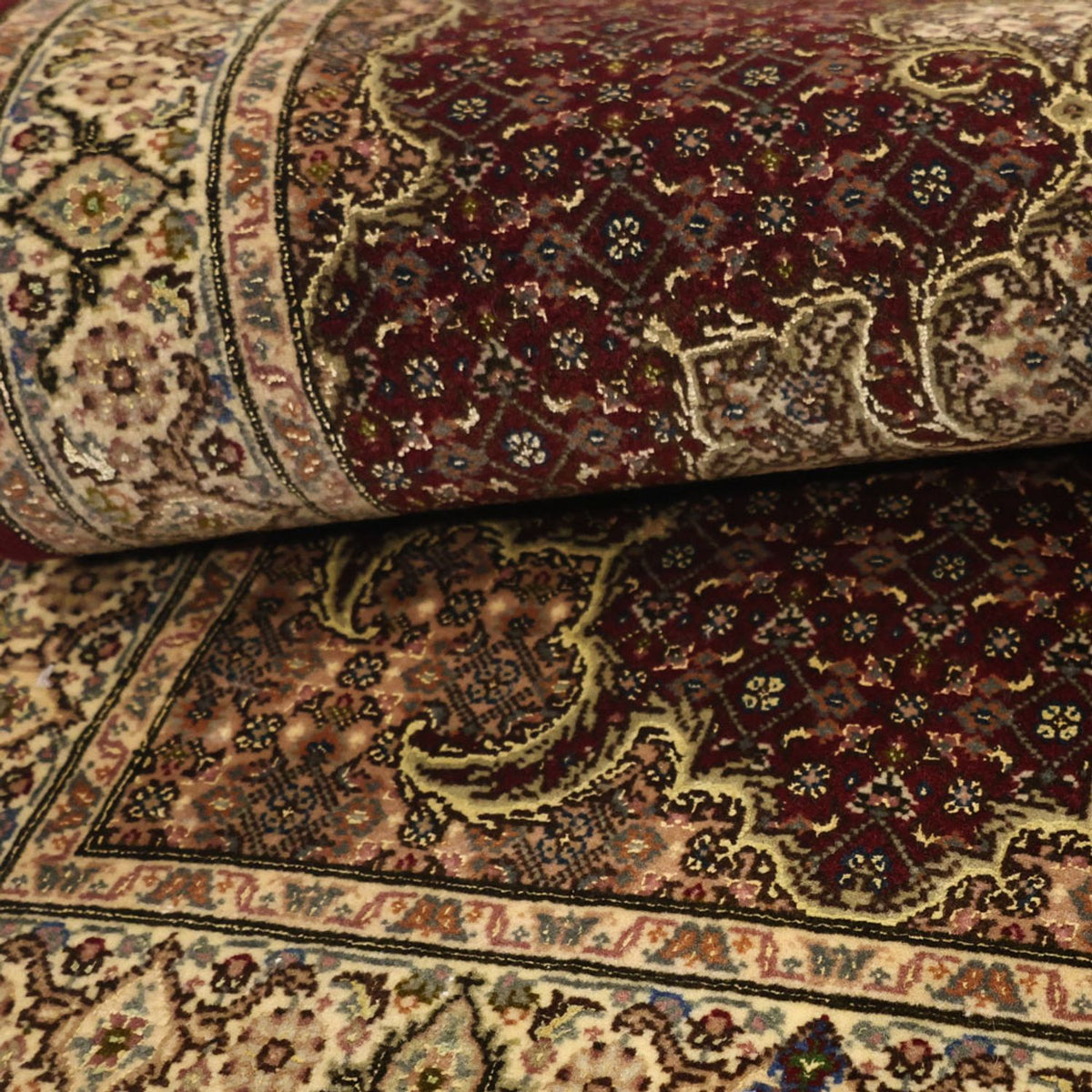 Perzisch tapijt - Tabriz - Royal - 110 x 59 cm - donker beige