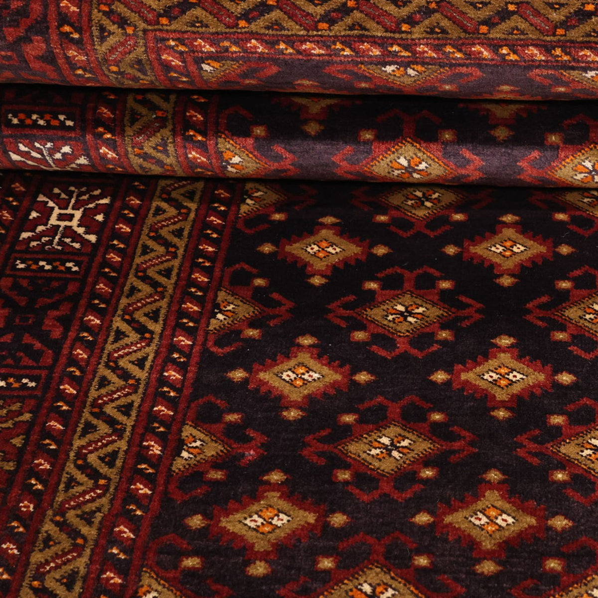 Loper Baluch tapijt - 220 x 108 cm - donkerbruin