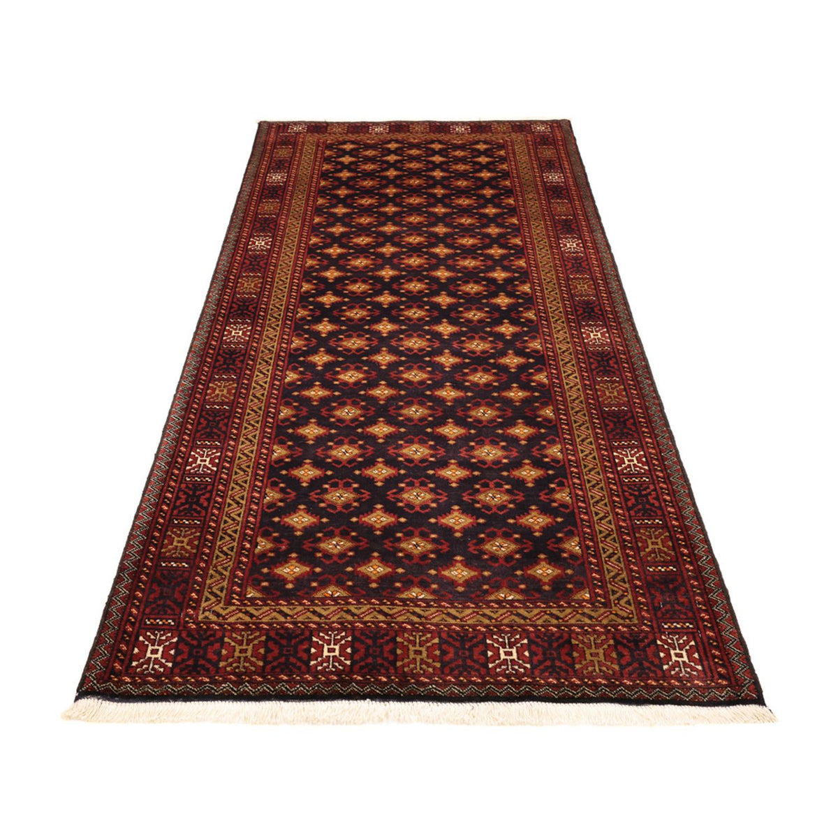 Loper Baluch tapijt - 220 x 108 cm - donkerbruin