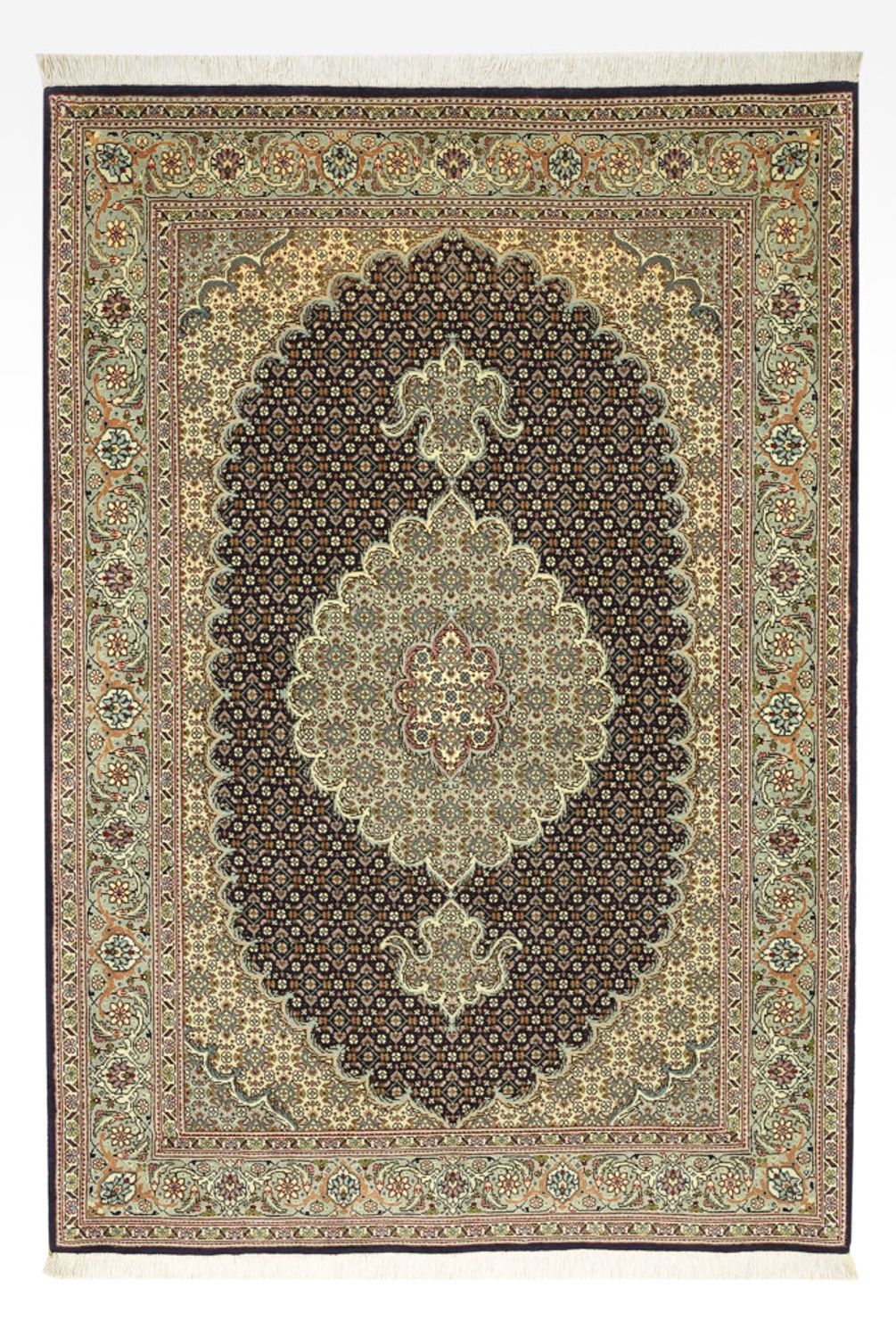 Perzisch tapijt - Tabriz - Royal - 147 x 100 cm - donker beige