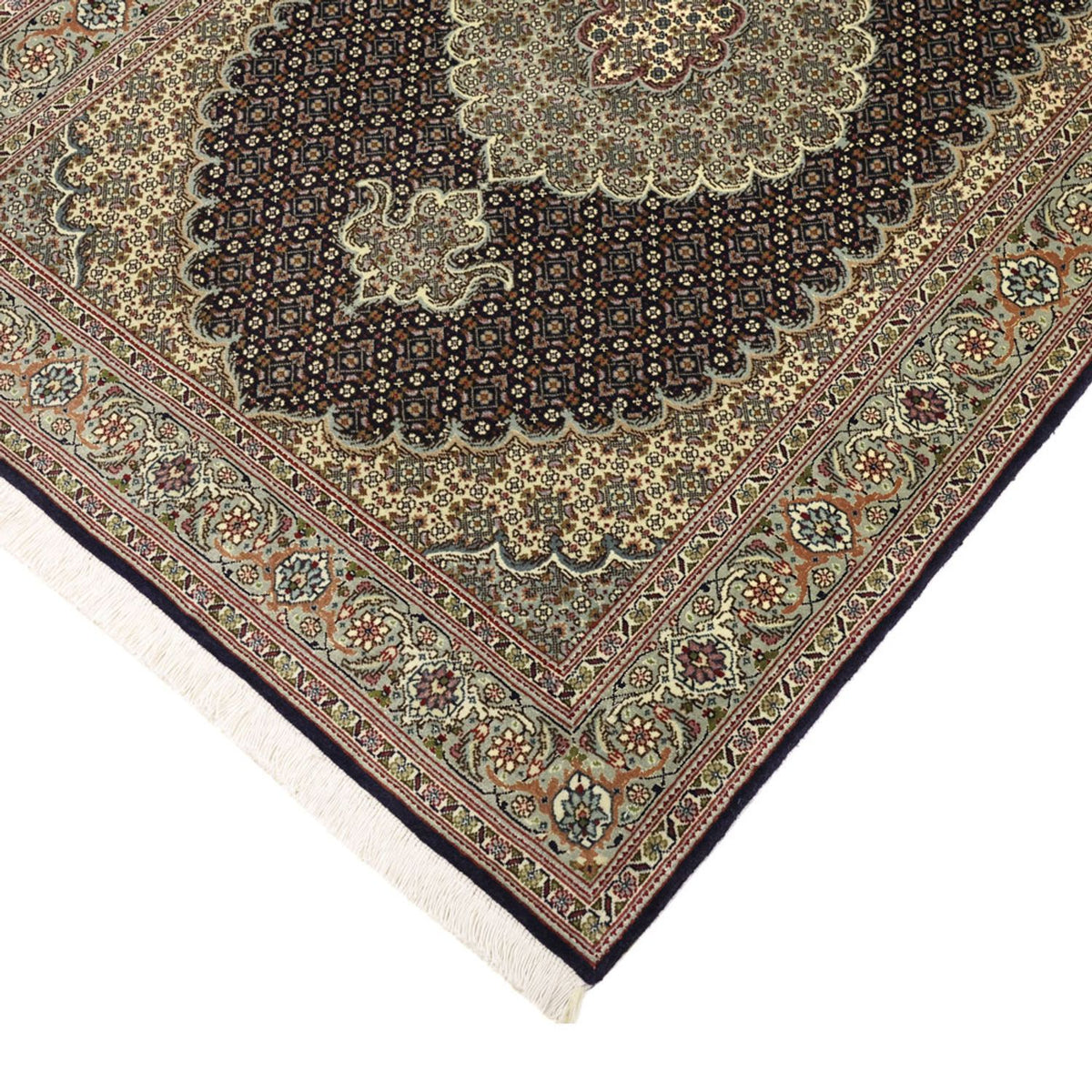Perzisch tapijt - Tabriz - Royal - 147 x 100 cm - donker beige