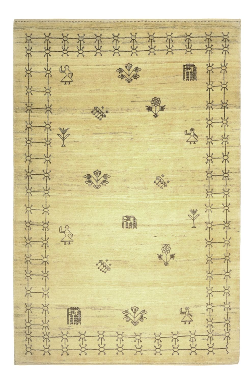 Gabbeh Tapijt - Kashkuli Perzisch - 150 x 101 cm - beige