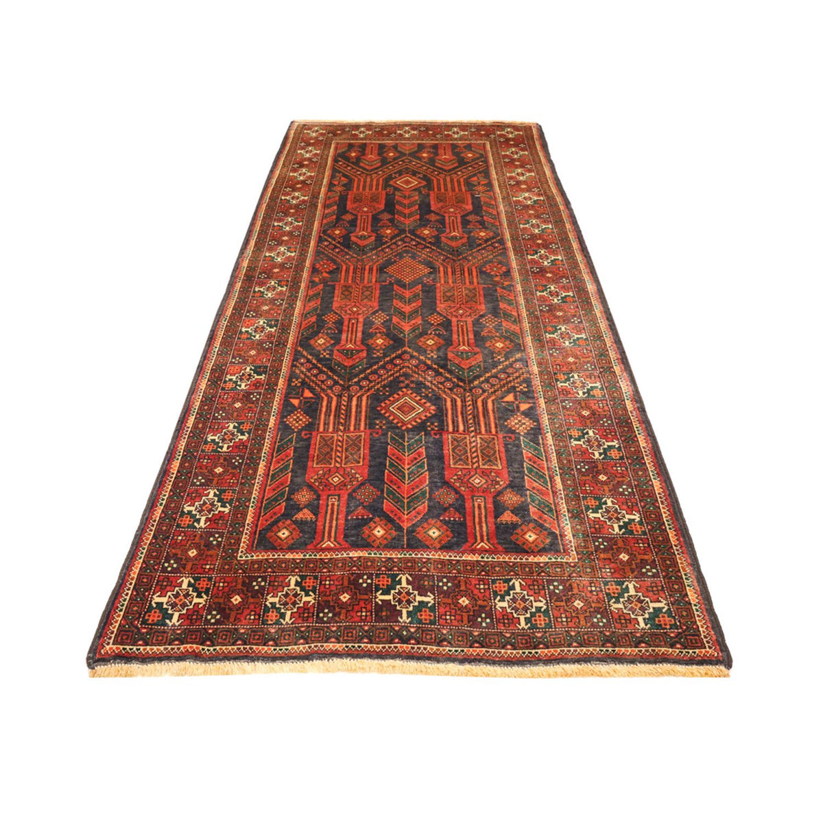 Loper Baluch tapijt - 292 x 110 cm - donkerrood