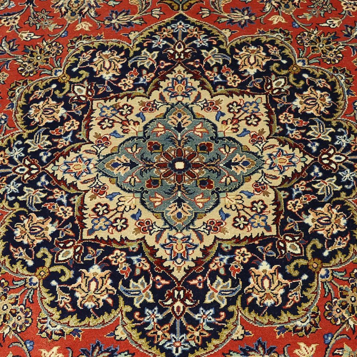 Perzisch tapijt - Ghom - Koninklijk - Zijden halsketting - 220 x 141 cm - rood