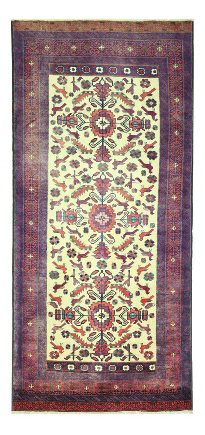 Loper Baluch tapijt - 212 x 97 cm - lichtgroen