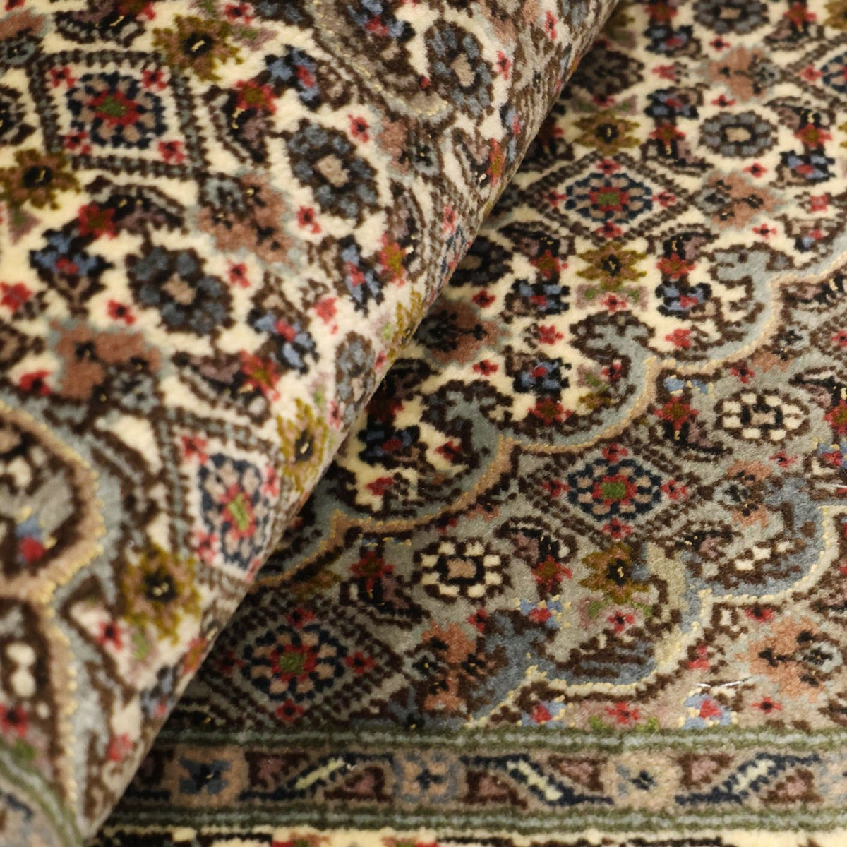 Perzisch tapijt - Tabriz - Royal - 92 x 59 cm - donker beige