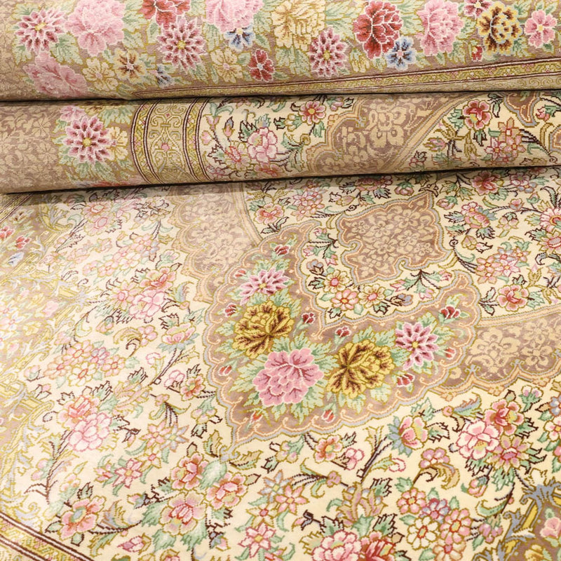 Perzisch tapijt - Ghom - Koninklijke - 165 x 101 cm - licht beige