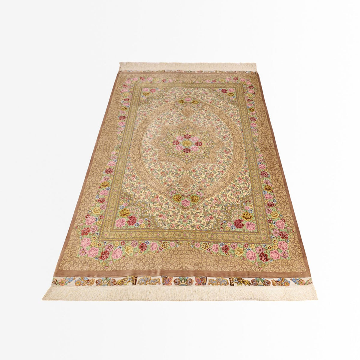 Perzisch tapijt - Ghom - Koninklijke - 165 x 101 cm - licht beige