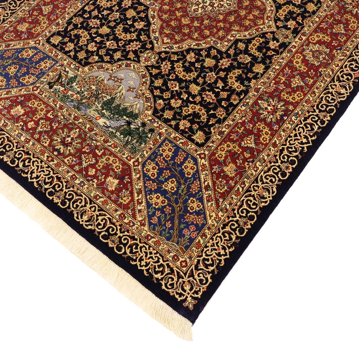 Perzisch tapijt - Ghom - 154 x 100 cm - donker beige