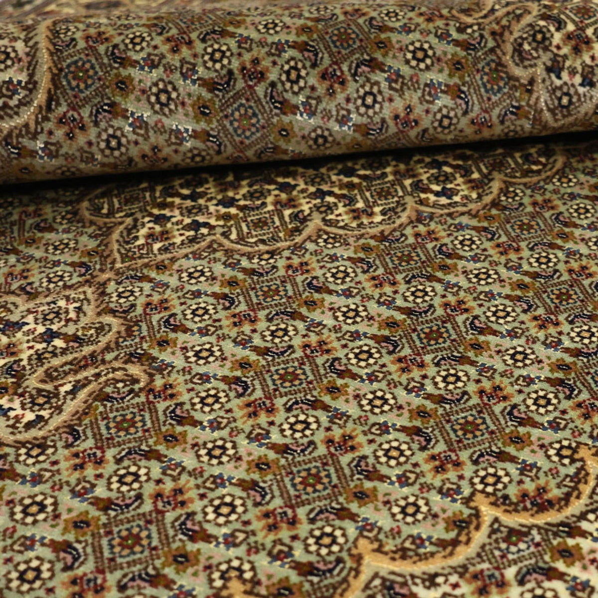 Perzisch tapijt - Tabriz - Royal - 151 x 100 cm - olijfgroen