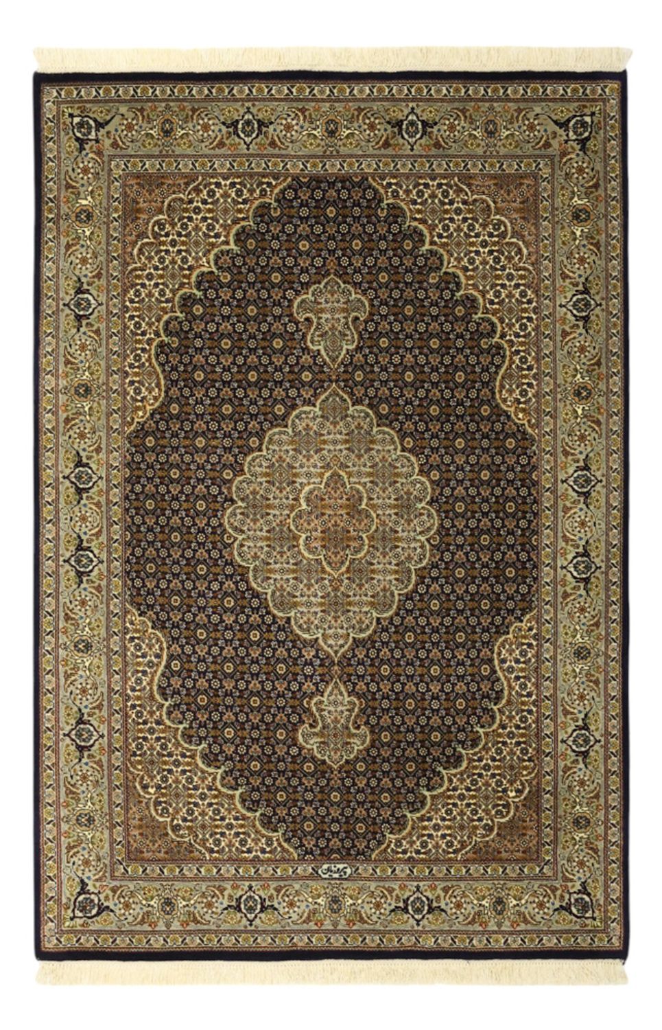 Perzisch tapijt - Tabriz - Royal - Zijden halsketting - 149 x 100 cm - donker beige