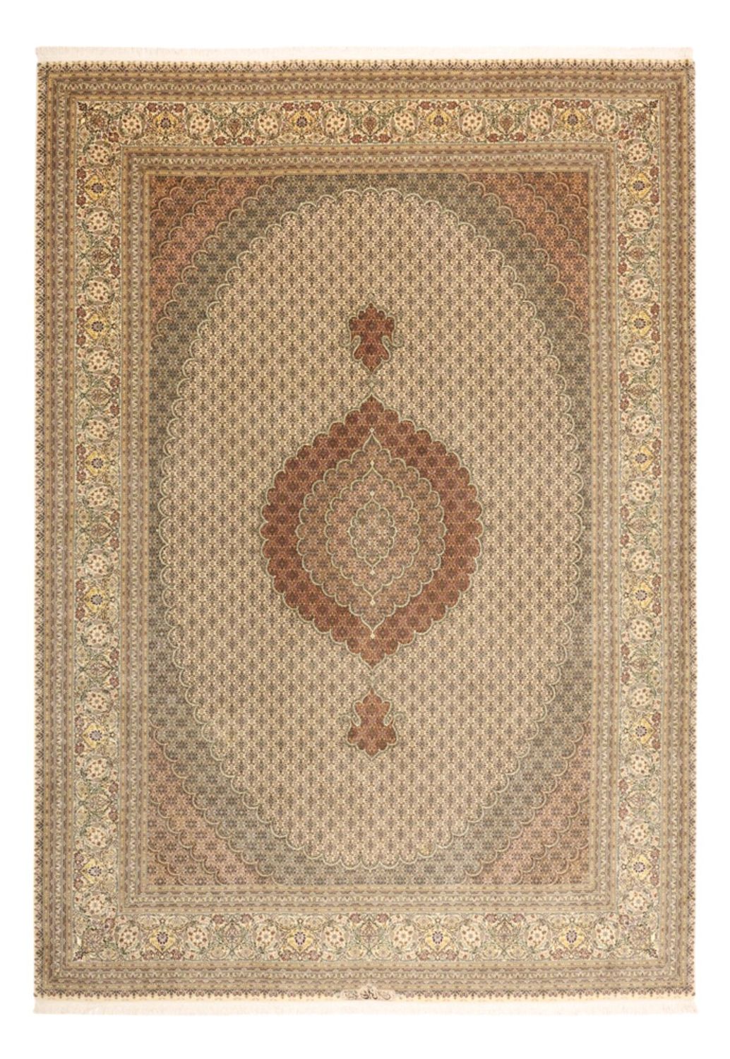 Perzisch tapijt - Tabriz - Royal - Koninklijke - 348 x 248 cm - licht beige