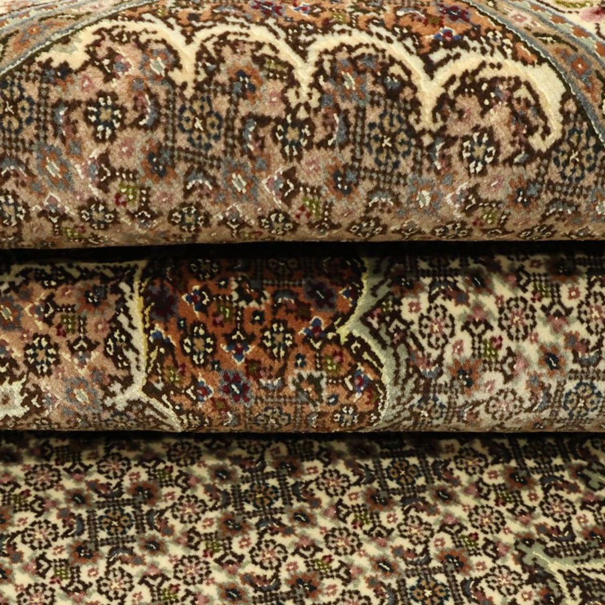 Perzisch tapijt - Tabriz - Royal - Koninklijke - 197 x 154 cm - donker beige