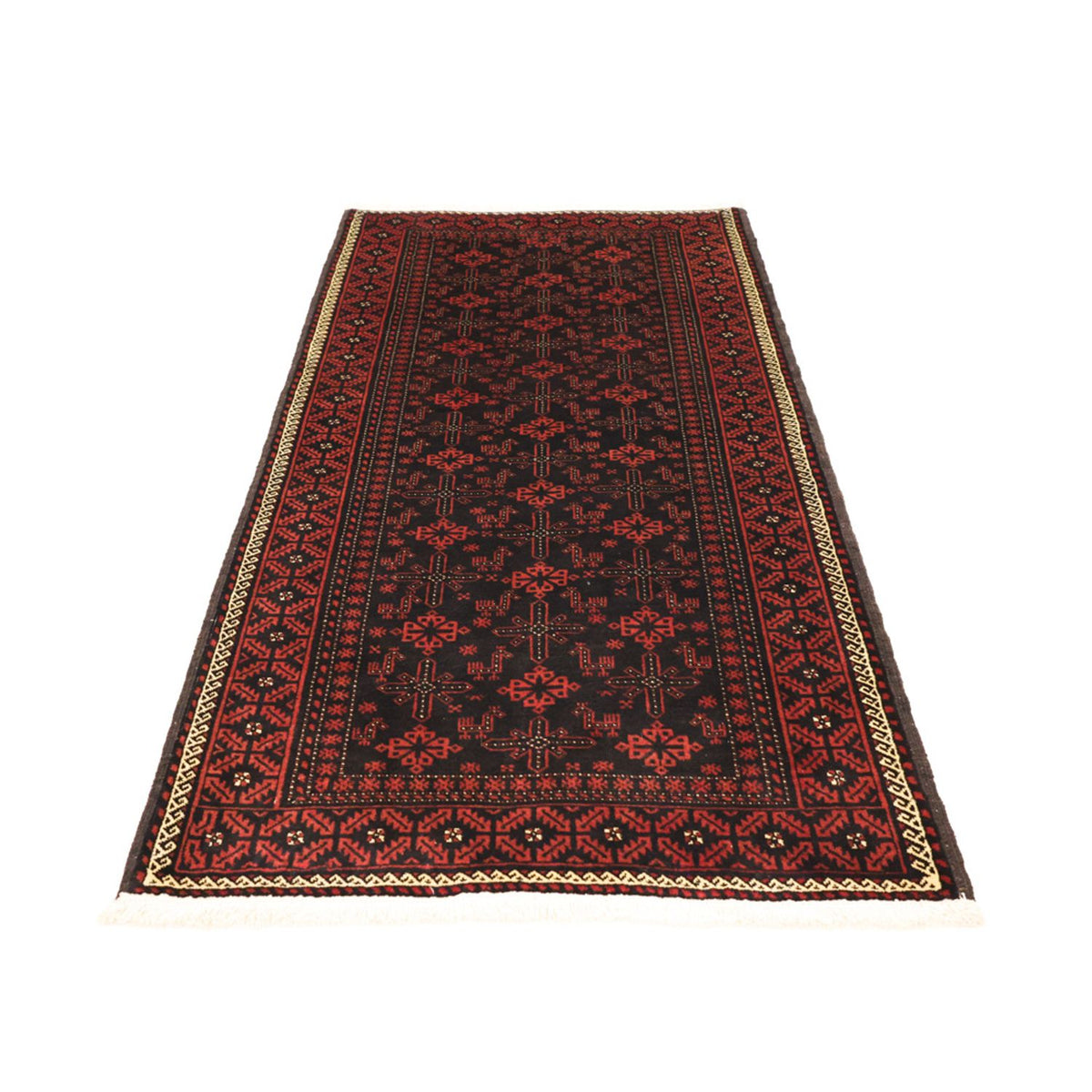 Loper Baluch tapijt - 204 x 102 cm - donkerrood