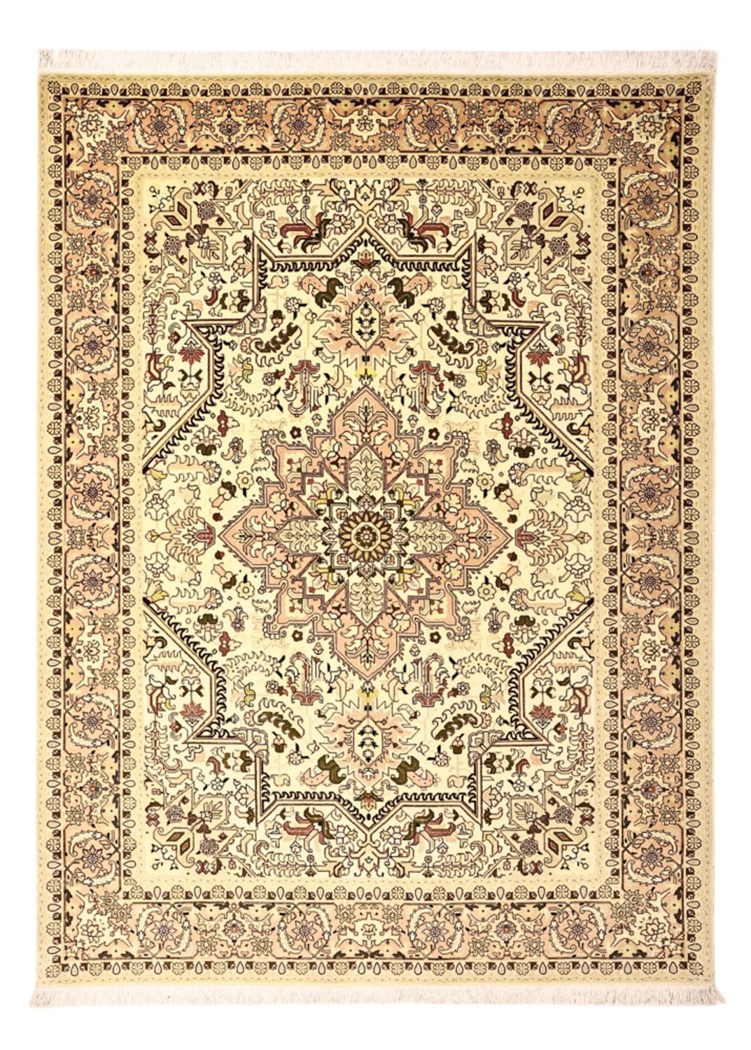 Perzisch tapijt - Tabriz - Koninklijke - 203 x 147 cm - beige