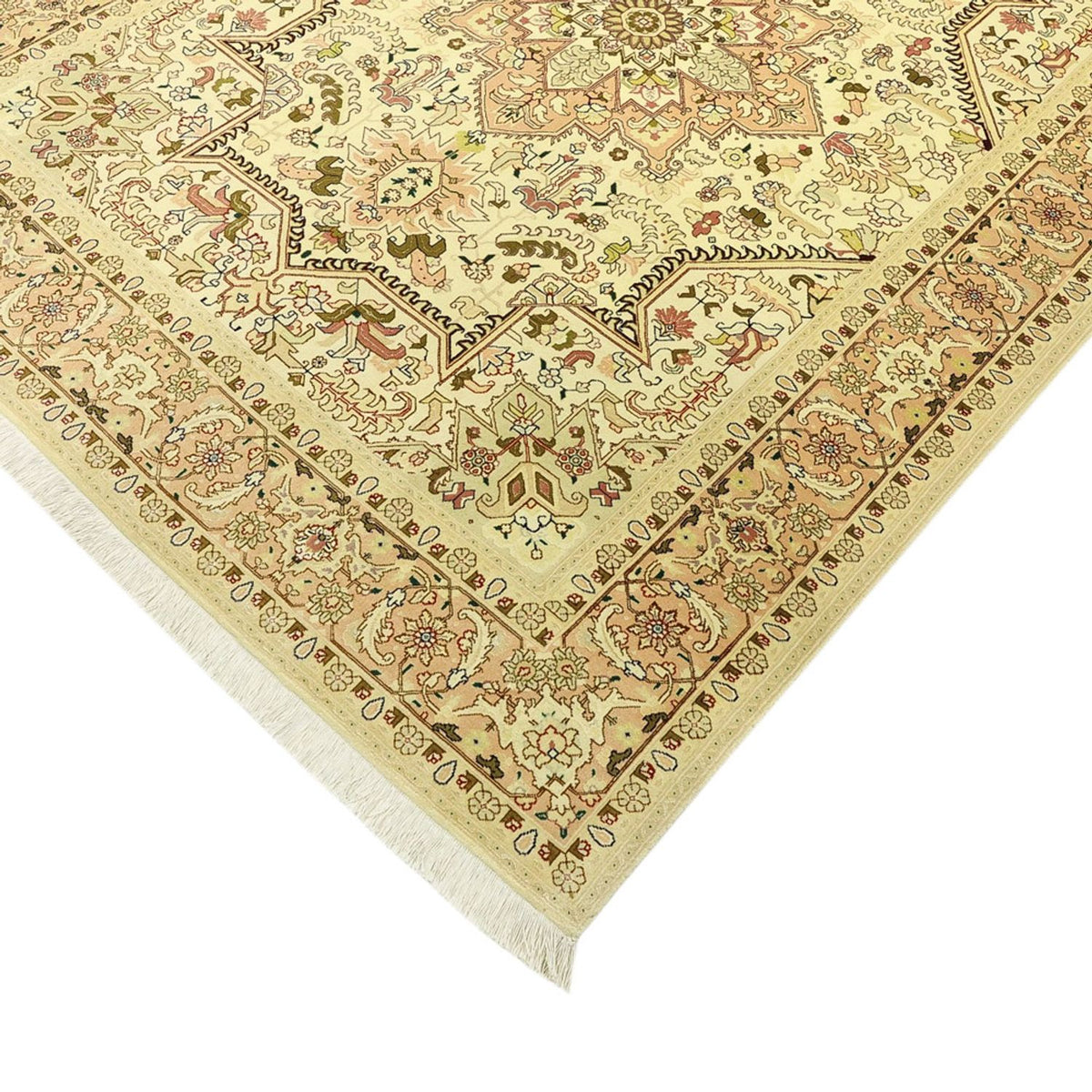 Perzisch tapijt - Tabriz - Koninklijke - 203 x 147 cm - beige