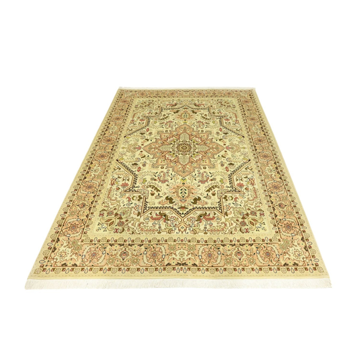 Perzisch tapijt - Tabriz - Koninklijke - 203 x 147 cm - beige