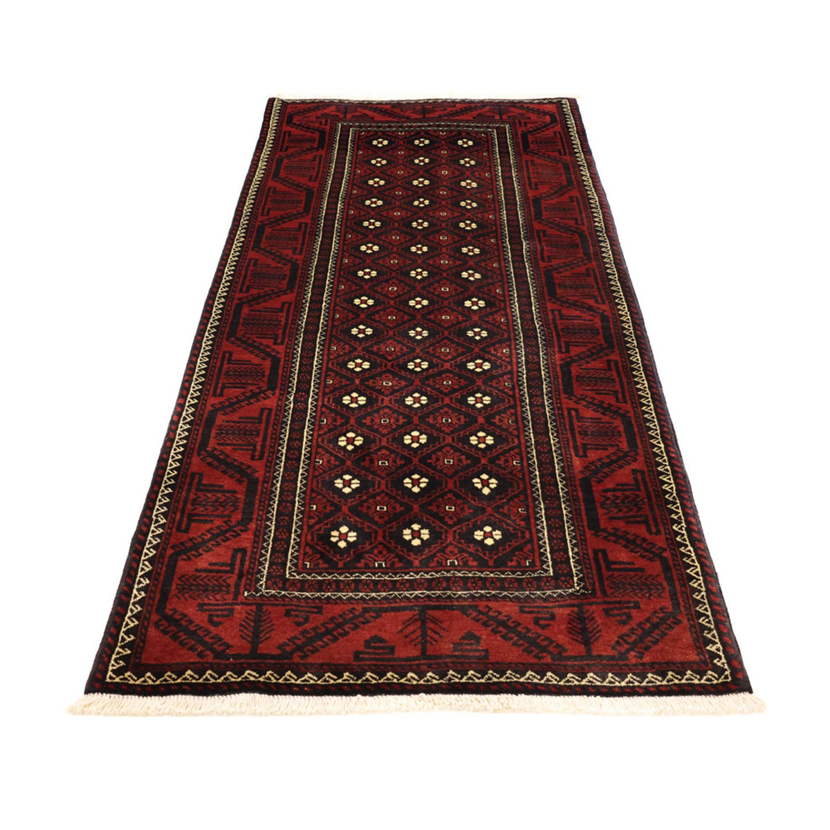 Loper Baluch tapijt - 198 x 103 cm - donkerrood