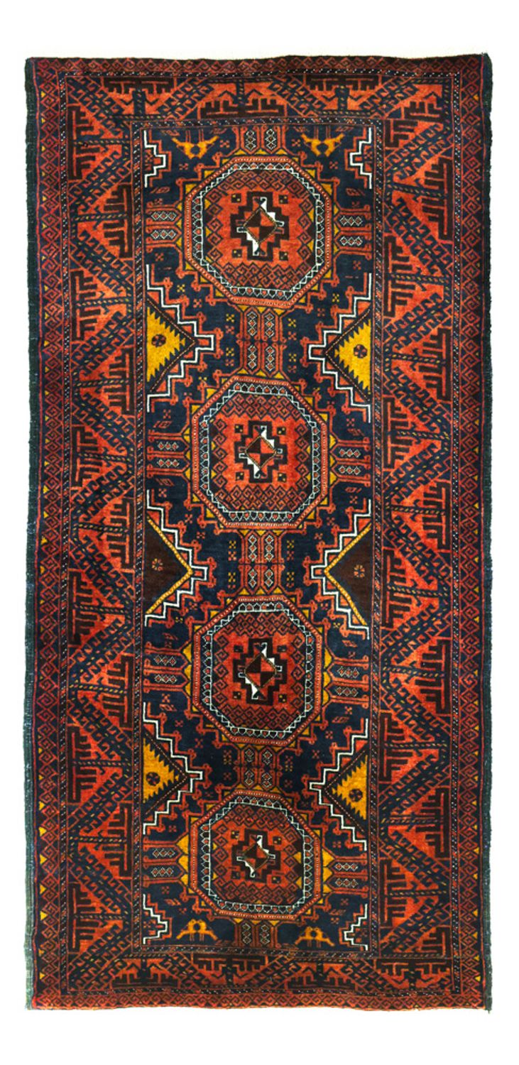 Loper Baluch tapijt - 198 x 98 cm - donkerrood