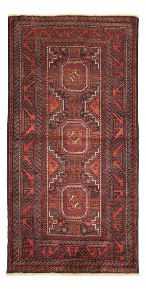Loper Baluch tapijt - 194 x 98 cm - donkerrood