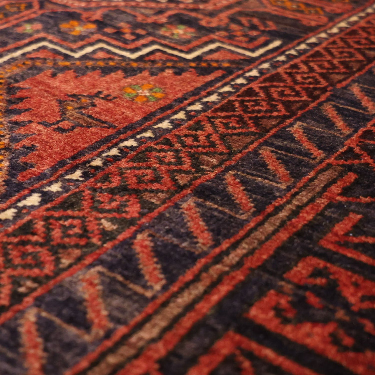 Loper Baluch tapijt - 194 x 98 cm - donkerrood