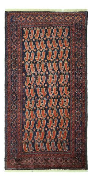Loper Baluch tapijt - 194 x 100 cm - donkerrood