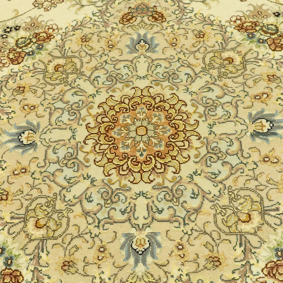 Perzisch tapijt - Tabriz - Premium - Zijden halsketting - 206 x 145 cm - beige