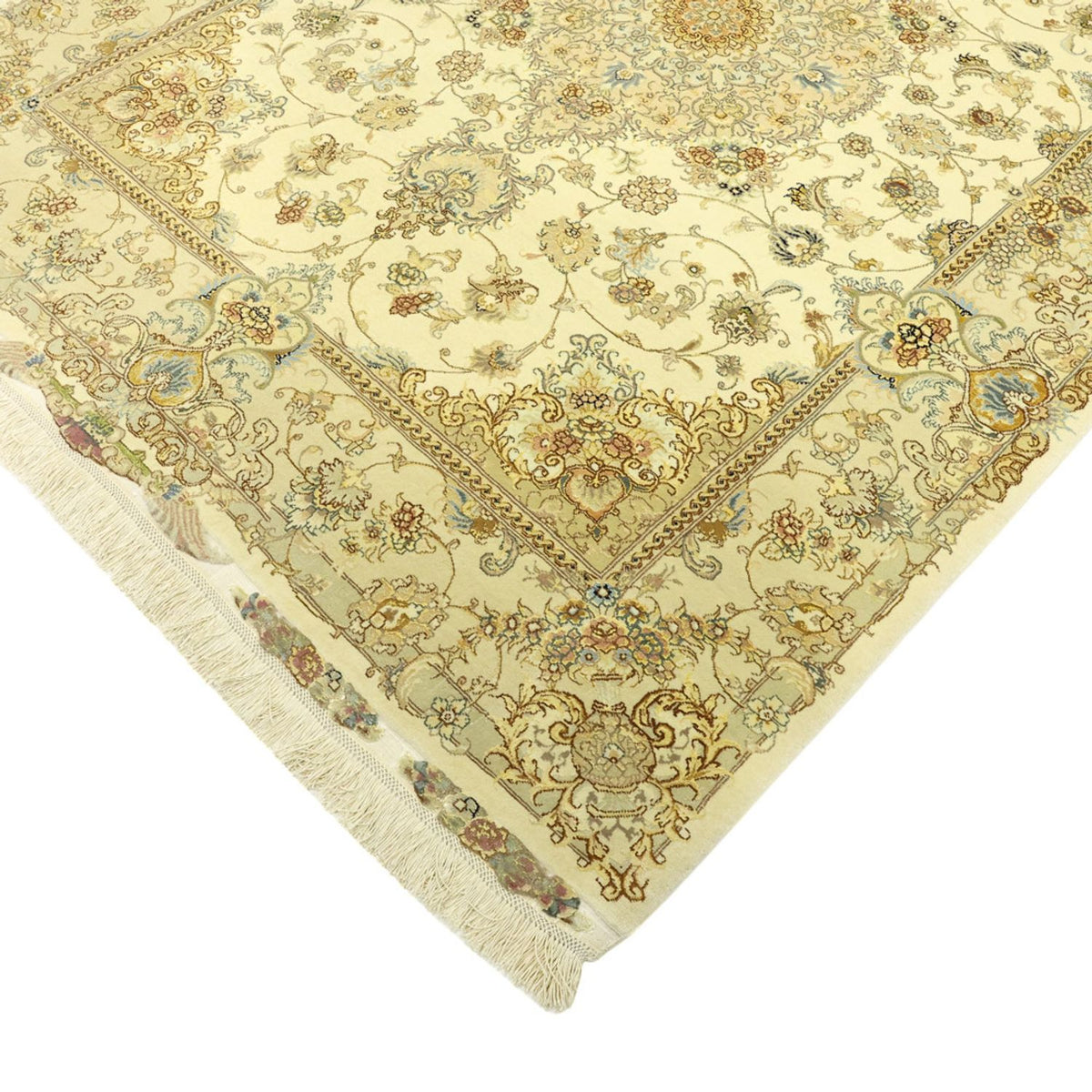 Perzisch tapijt - Tabriz - Premium - Zijden halsketting - 206 x 145 cm - beige