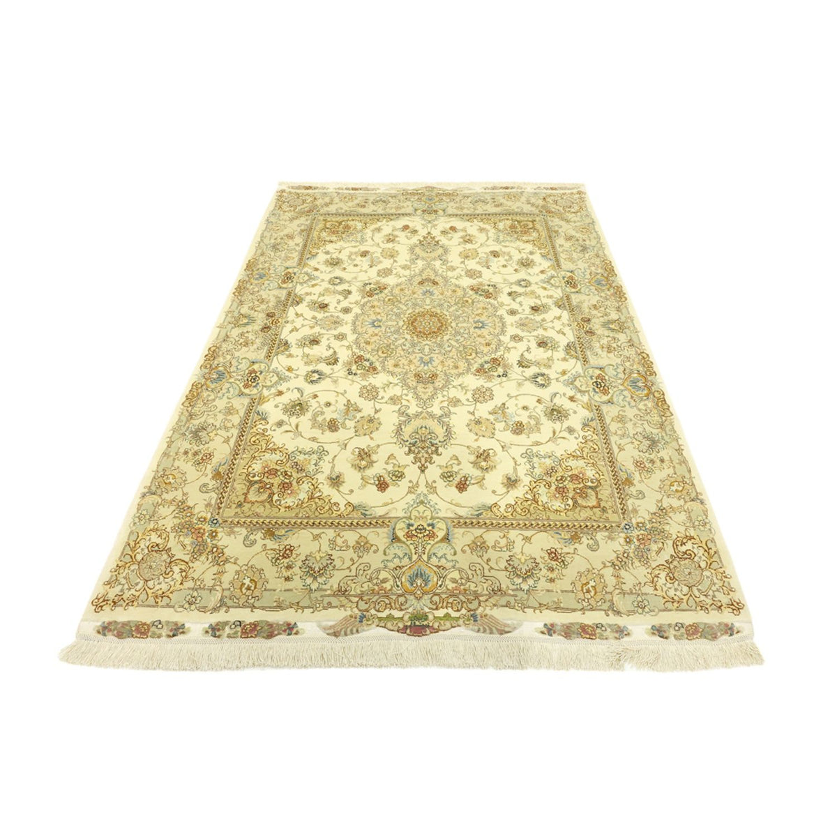 Perzisch tapijt - Tabriz - Premium - Zijden halsketting - 206 x 145 cm - beige