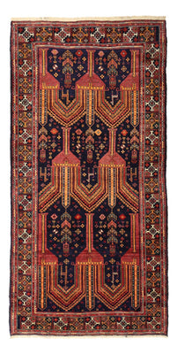 Loper Baluch tapijt - 251 x 128 cm - donkerrood