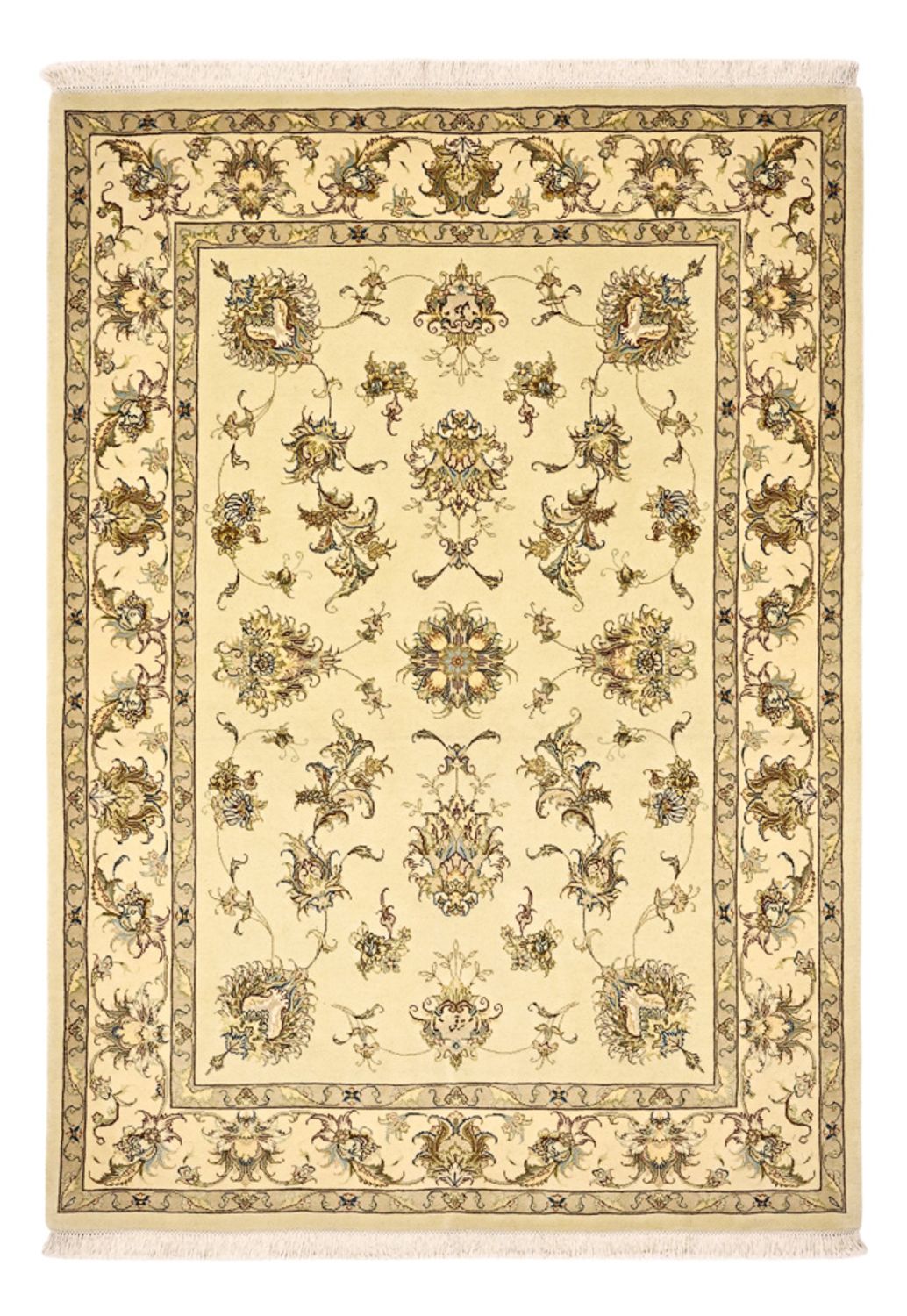Perzisch tapijt - Tabriz - Koninklijke - 203 x 145 cm - beige